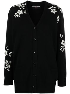Ermanno Scervino кардиган в рубчик со вставками в технике кроше