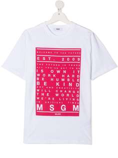 Msgm Kids футболка с надписью