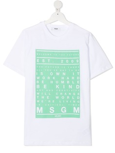Msgm Kids футболка с надписью