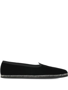 Giuseppe Zanotti бархатные лоферы с вышитым логотипом