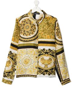 Versace Kids футболка с принтом Barocco