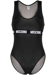 Moschino сетчатое боди с логотипом