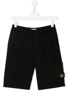 Stone Island Junior шорты с нашивкой-логотипом