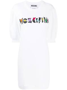 Moschino платье с объемными рукавами и логотипом