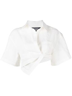 Jacquemus рубашка с короткими рукавами и асимметричным подолом