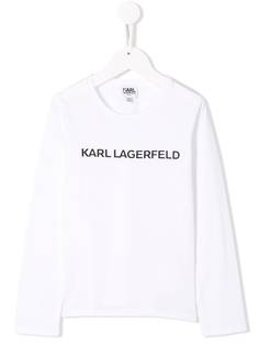 Karl Lagerfeld Kids топ с длинными рукавами и логотипом Karl Logo