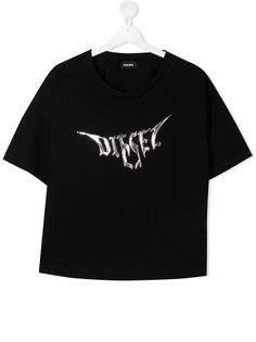 Diesel Kids футболка с логотипом металлик