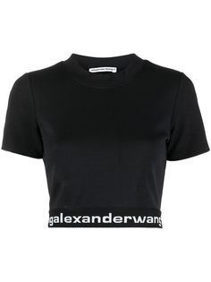 T By Alexander Wang укороченная футболка с логотипом