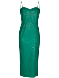 ANOUKI open back faux-leather dress