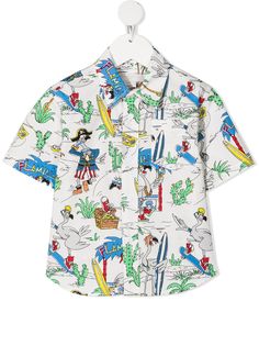 Stella McCartney Kids рубашка с принтом Flamingo Land