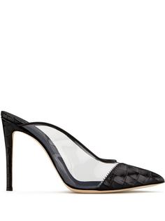 Giuseppe Zanotti мюли с тиснением под кожу крокодила и заостренным носком