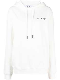 Off-White худи с кулиской и вышитым логотипом