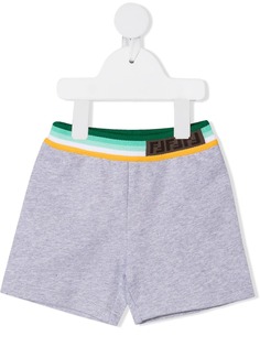Fendi Kids спортивные шорты с поясом в полоску