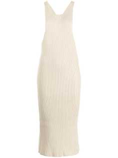 Yohji Yamamoto Pre-Owned платье в рубчик с вырезами по бокам