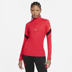 Женская футболка для футбольного тренинга с молнией 1/4 Nike Dri-FIT Strike