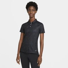Женская рубашка-поло с коротким рукавом и принтом для гольфа Nike Dri-FIT