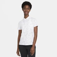 Женская рубашка-поло с коротким рукавом и принтом для гольфа Nike Dri-FIT