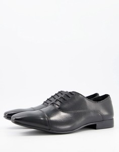 Черные туфли из кожи с отделкой на носке Schuh Russel-Черный цвет