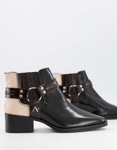 Черные кожаные ботинки в ковбойском стиле ASRA Mariana-Черный цвет