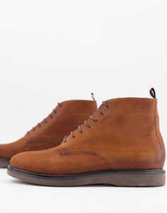 Светло-коричневые ботинки на шнуровке из вощеной кожи H by Hudson-Коричневый цвет