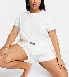 Кремовые пижамные шорты из махровой ткани Public Desire Curve-Белый