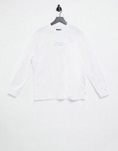 Белый лонгслив с принтом "Tokyo" Burton Menswear