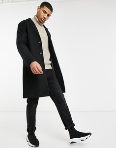 Пальто-кокон с добавлением шерсти Harry Brown-Черный цвет