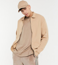 Светло-коричневая трикотажная куртка Харрингтон в стиле oversized ASOS DESIGN-Коричневый цвет