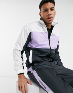 Спортивный костюм с курткой на молнии в стиле колор-блок сиреневого цвета Jack & Jones Intelligence-Фиолетовый цвет