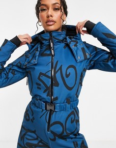 Горнолыжный комбинезон с капюшоном и принтом ASOS 4505-Многоцветный