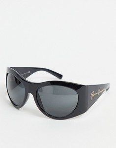 Черные большие круглые солнцезащитные очки Versace 0VE4392-Черный цвет