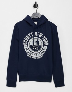 Худи темно-синего цвета Schott-Темно-синий