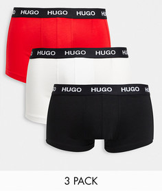 Набор из 3 боксеров-брифов черного, белого и красного цвета HUGO Вodywear-Многоцветный