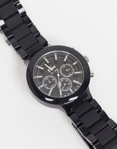 Черные мужские часы с круглым циферблатом и металлической отделкой Lacoste Borneo-Черный цвет