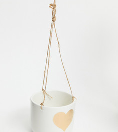 Подвесной цветочный горшок с сердечком Sass & Belle-Белый