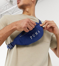Темно-синяя вельветовая сумка-кошелек на пояс с логотипом Puma - эксклюзивно для ASOS-Темно-синий