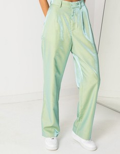 Строгие брюки из переливающейся ткани от комплекта Daisy Street-Зеленый