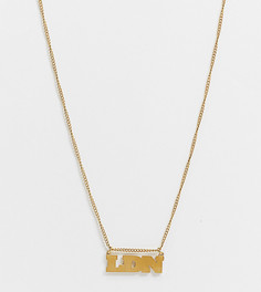 Ожерелье с надписью "LDN" с влагозащищенным покрытием из 18-каратного золота Hoops + Chains-Золотистый
