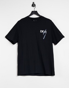 Черная футболка с принтом логотипа спереди ASOS Dark Future-Черный цвет