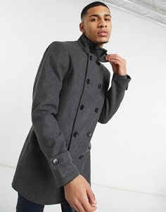 Двубортная куртка с воротником-стойкой French Connection-Серый