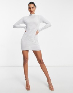 Платье мини в «гусиную лапку» с высоким воротником I Saw It First-Многоцветный