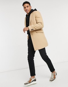 Пальто верблюжьего цвета Burton Menswear-Коричневый цвет