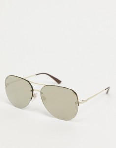 Круглые солнцезащитные очки-авиаторы в золотистой оправе Vogue-Золотистый