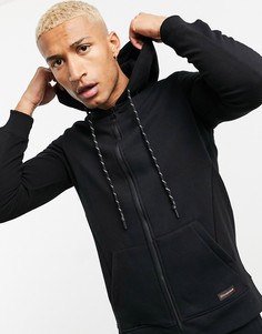 Черный худи на сквозной молнии Bershka