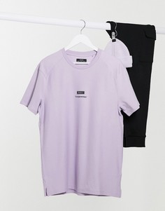 Плотная фиолетовая футболка Bershka-Фиолетовый