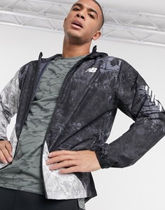 Черная ветровка с принтом New Balance Running Fast Flight Jacket-Черный цвет