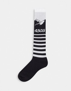Горнолыжные носки черного цвета с рисунком гор ASOS 4505-Многоцветный