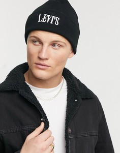 Черна шапка-бини с логотипом Levis-Черный цвет