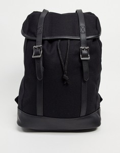 Черный рюкзак из искусственной кожи и замши с двумя ручками ASOS DESIGN-Черный цвет