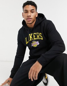 Черный худи с дугообразным логотипом команды NBA "LA Lakers" Mitchell & Ness-Черный цвет